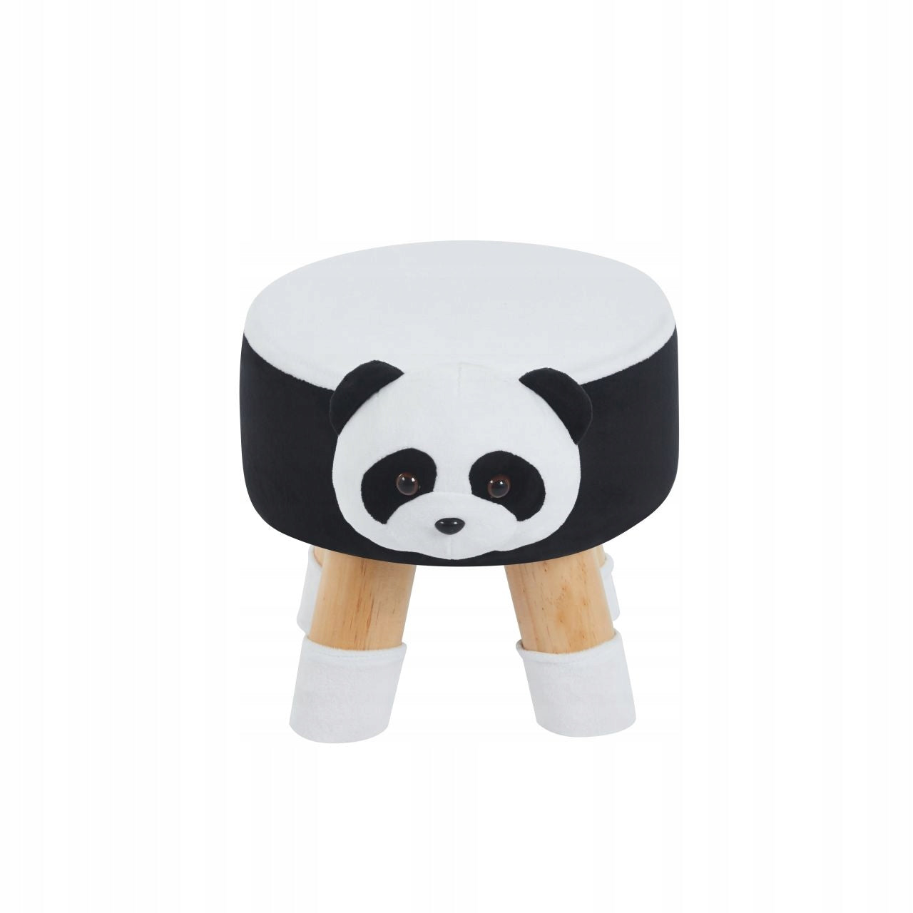 Miękka Pufa Dziecięca PANDA Pluszowa Czarno-Biała