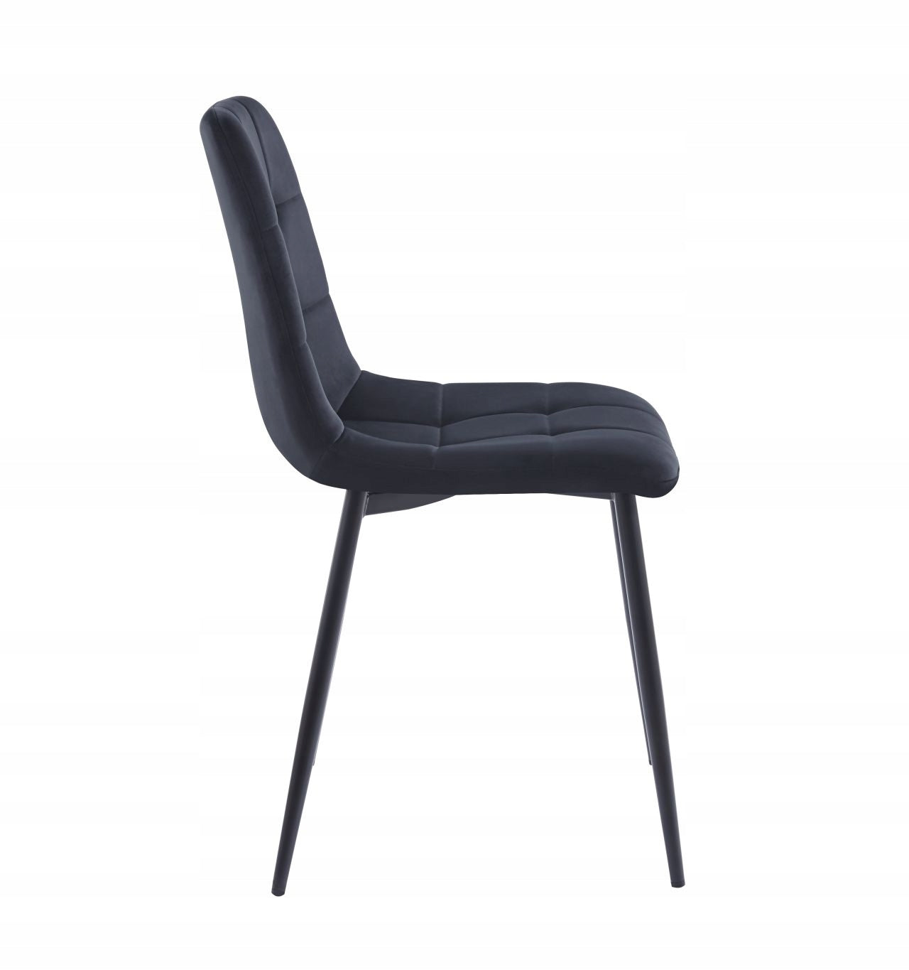 Eleganckie Krzesło Welurowe Czarne Pikowane Glamour Furnitex