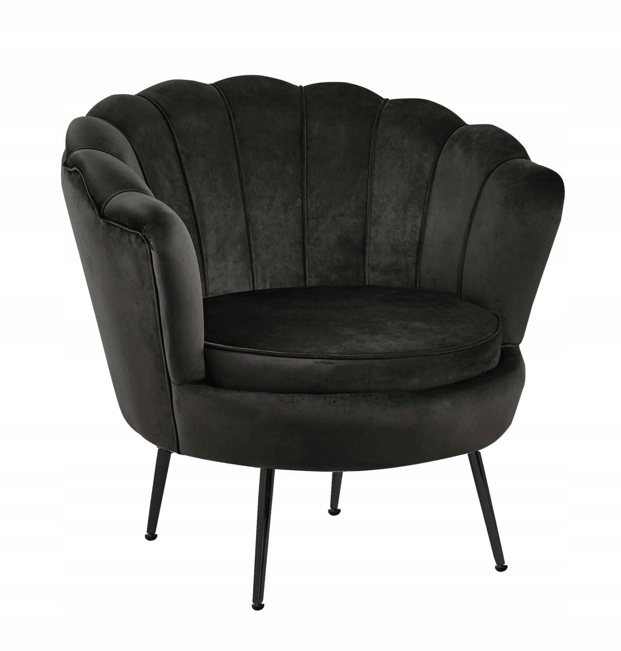 Fotel Muszelka Czarne Welur Glamour Furnitex