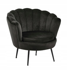 Fotel Muszelka Czarne Welur Glamour Furnitex