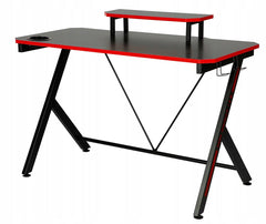 Biurko Gamingowe Furnitex B8-FX Czarno-czerwone 120x60 Nadstawka+Uchwyty
