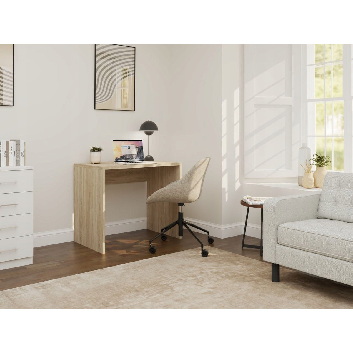 Biurko Furnitex B19-FX Dąb Sonoma 90 cm Nowoczesne Kompaktowe