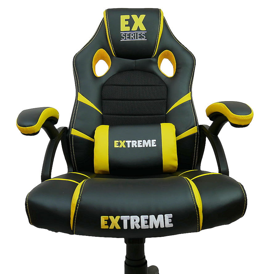 Fotel Gamingowy Extreme EX Yellow | Ekoskóra i Tkanina Membranowa