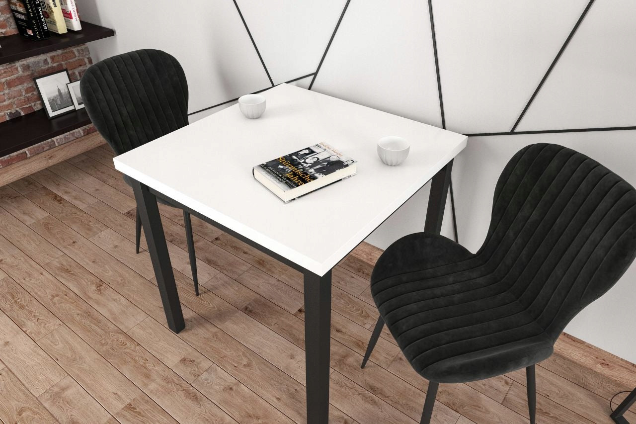 Czarne Krzesło Welurowe Pikowane Glamour Furnitex Metalowe Nogi