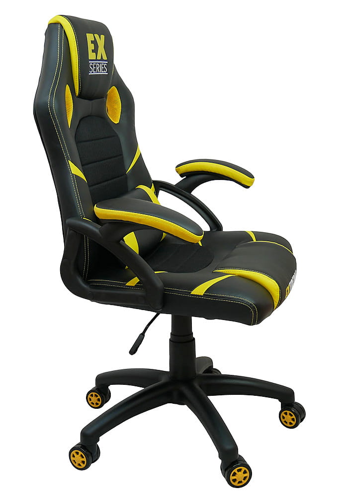 Fotel Gamingowy Extreme EX Yellow | Ekoskóra i Tkanina Membranowa