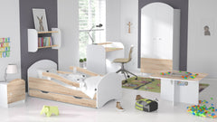 Lendo Półka Wisząca Podwójna 60 cm Biało-Sonoma Laminowana