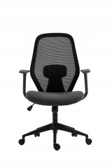 Fotel biurowy ergonomiczny obrotowy regulowany czarno-szary