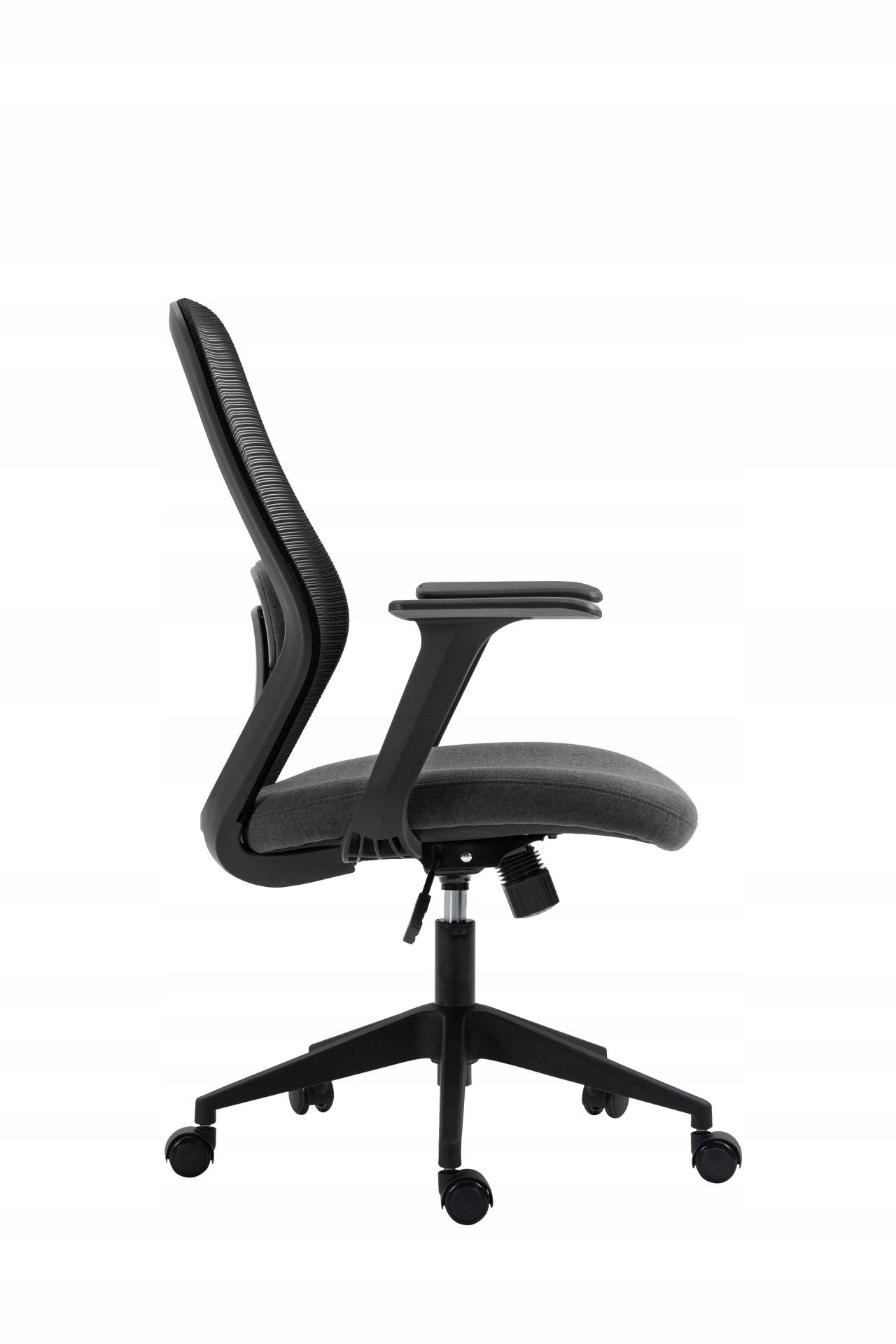 Fotel biurowy ergonomiczny obrotowy regulowany czarno-szary