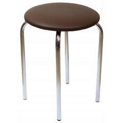 Elegancki Taboret Brązowy Furnitex: Eko Skóra, Metalowe Nogi
