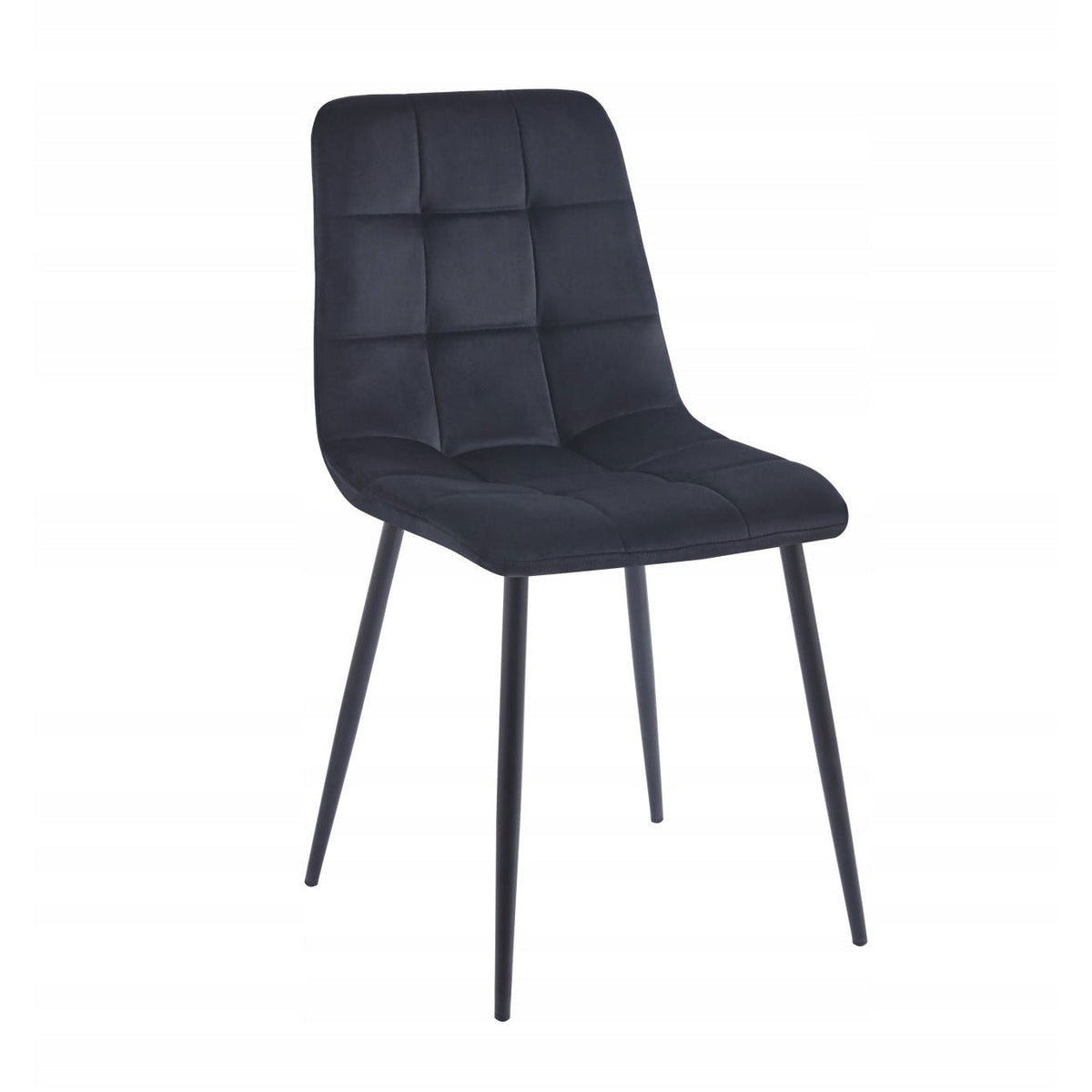 Eleganckie Krzesło Welurowe Czarne Pikowane Glamour Furnitex