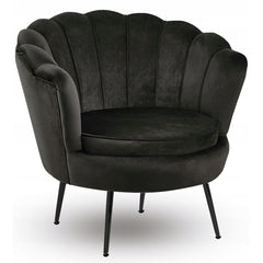 Fotel Muszelka Czarne Welur Glamour Furnitex