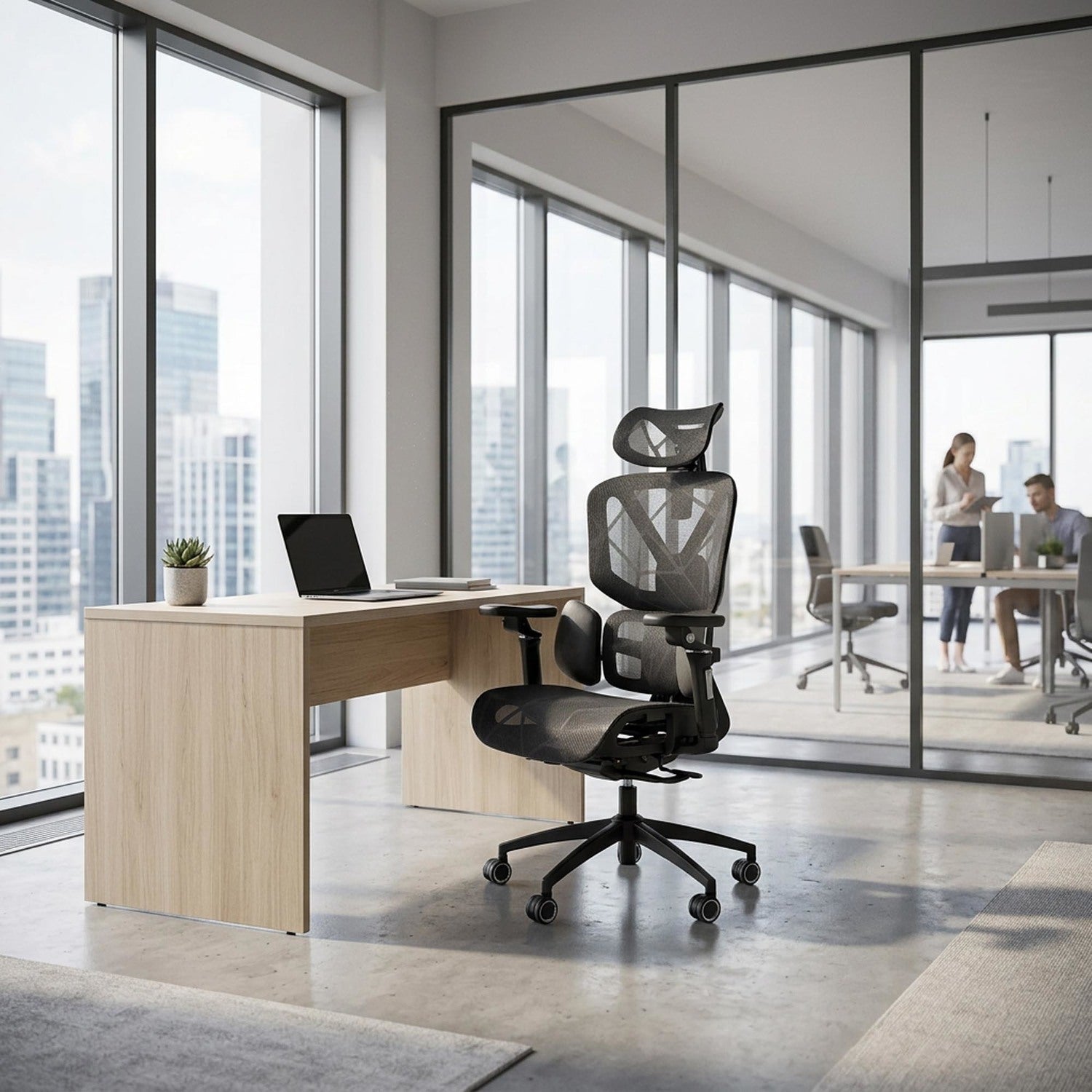 Fotel gabinetowy ALDERTON - Kolor Czarny
