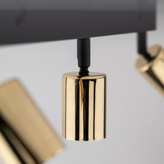 Lampa reflektor TK Lighting, czarno-złota z regulacją, trzy punkty