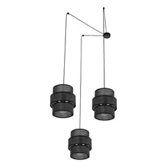 Lampa wisząca Calisto czarna potrójna industrialna metalowa