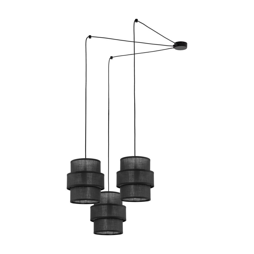Lampa wisząca Calisto czarna potrójna industrialna metalowa