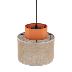 Lampa wisząca Duo z jutowym abażurem pomarańczowym 3255 TK Lighting