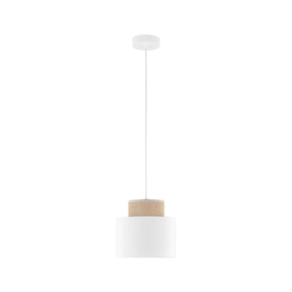 Lampa wisząca tk lighting Duo minimalistyczna biała juta 10078