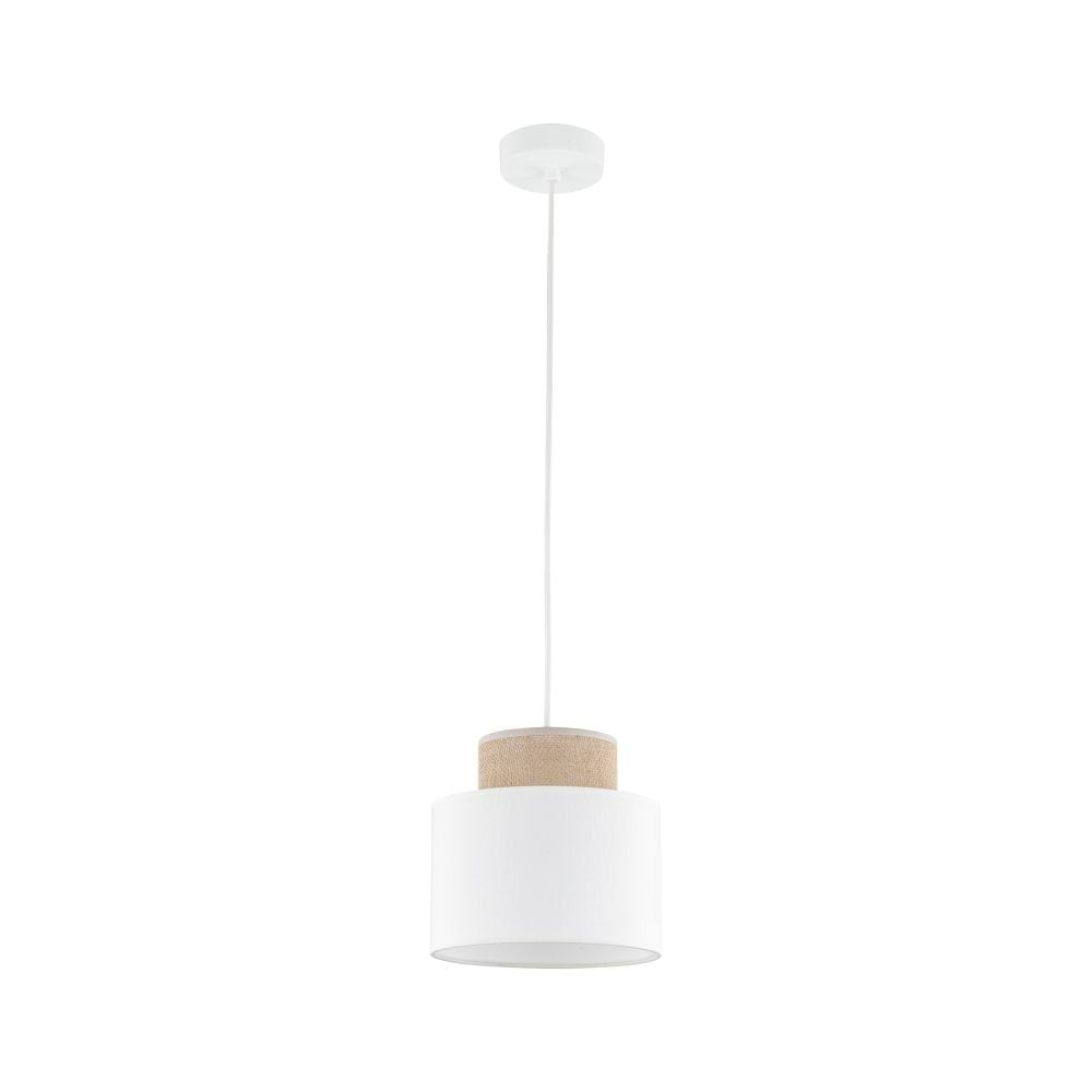 Lampa wisząca tk lighting Duo minimalistyczna biała juta 10078