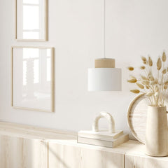 Lampa wisząca tk lighting Duo minimalistyczna biała juta 10078
