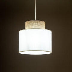 Lampa wisząca tk lighting Duo minimalistyczna biała juta 10078