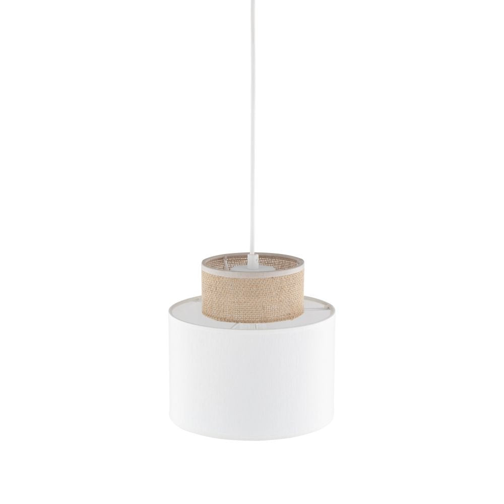 Lampa wisząca tk lighting Duo minimalistyczna biała juta 10078