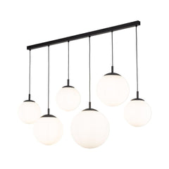 Lampa wisząca Esme White, sześć kulistych kloszy