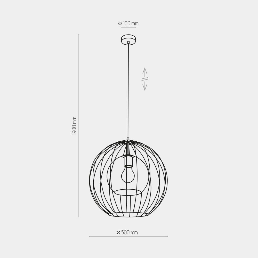 Lampa wisząca Universo czarna z grafitowym lustrzanym szkłem