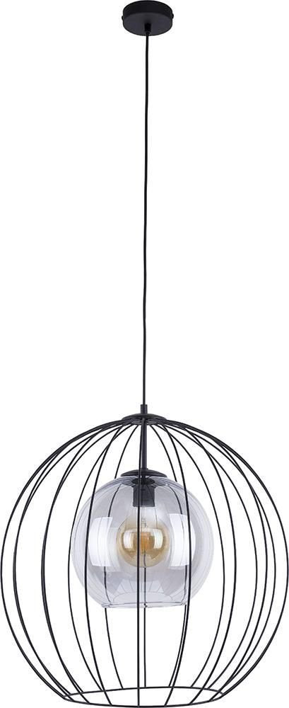 Lampa wisząca Universo czarna z grafitowym lustrzanym szkłem