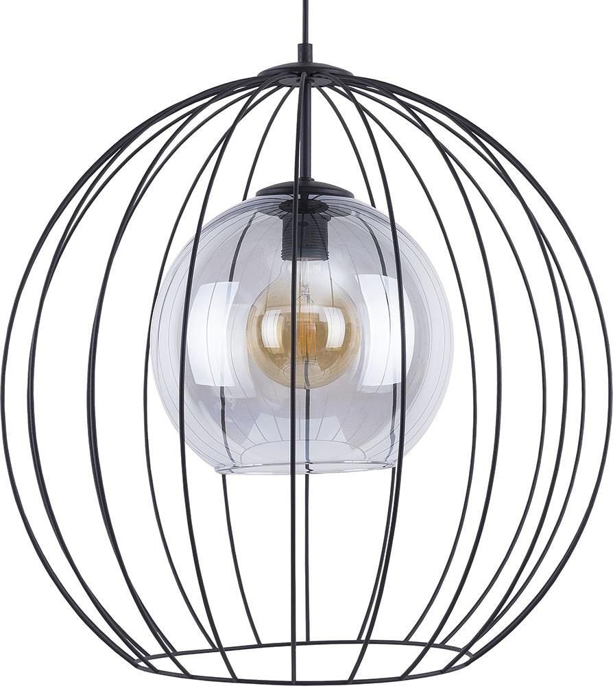Lampa wisząca Universo czarna z grafitowym lustrzanym szkłem