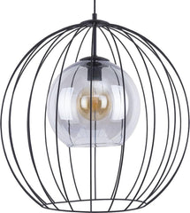 Lampa wisząca Universo czarna z grafitowym lustrzanym szkłem
