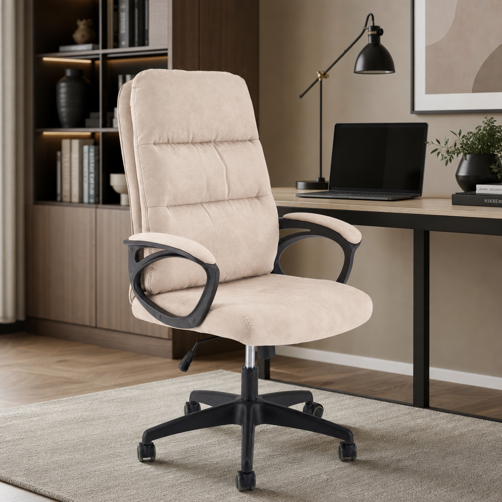 Fotel obrotowy FIERO - Kolor Beżowy / Tkanina Linea